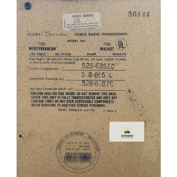 Sears Silvertone | Model 7085