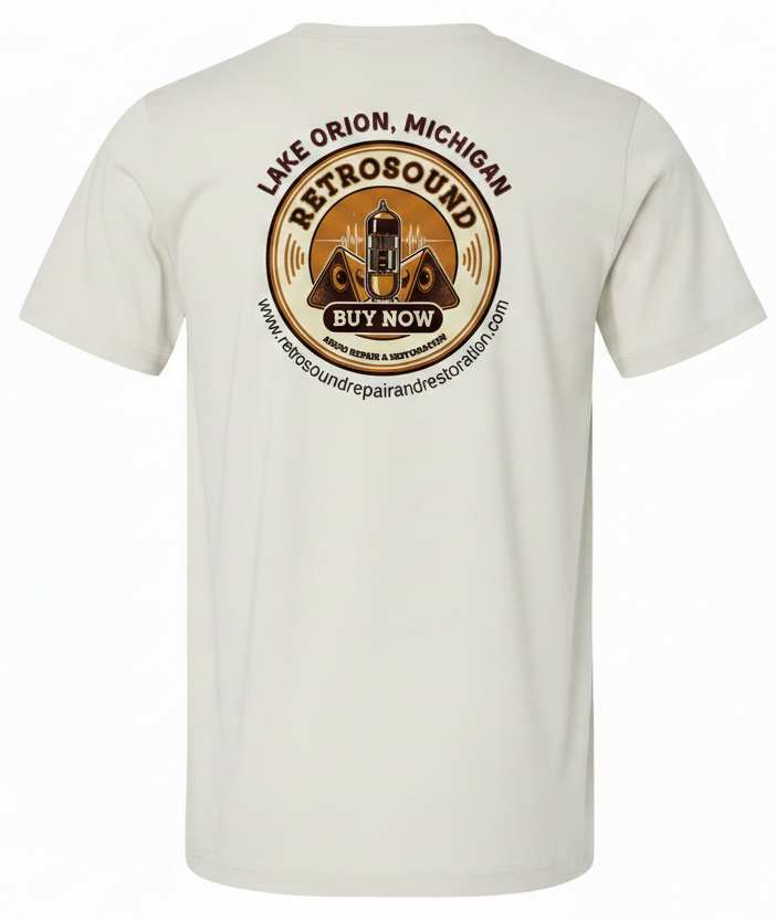 RetroSound Vacuum Tube Logo on Back of Shirt