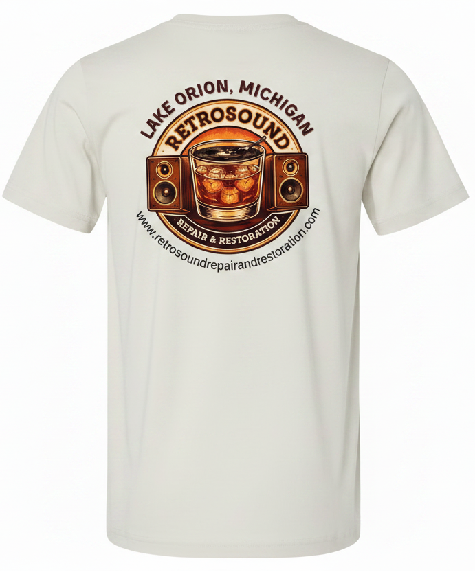 RetroSound Whiskey Logo on Back of Shirt